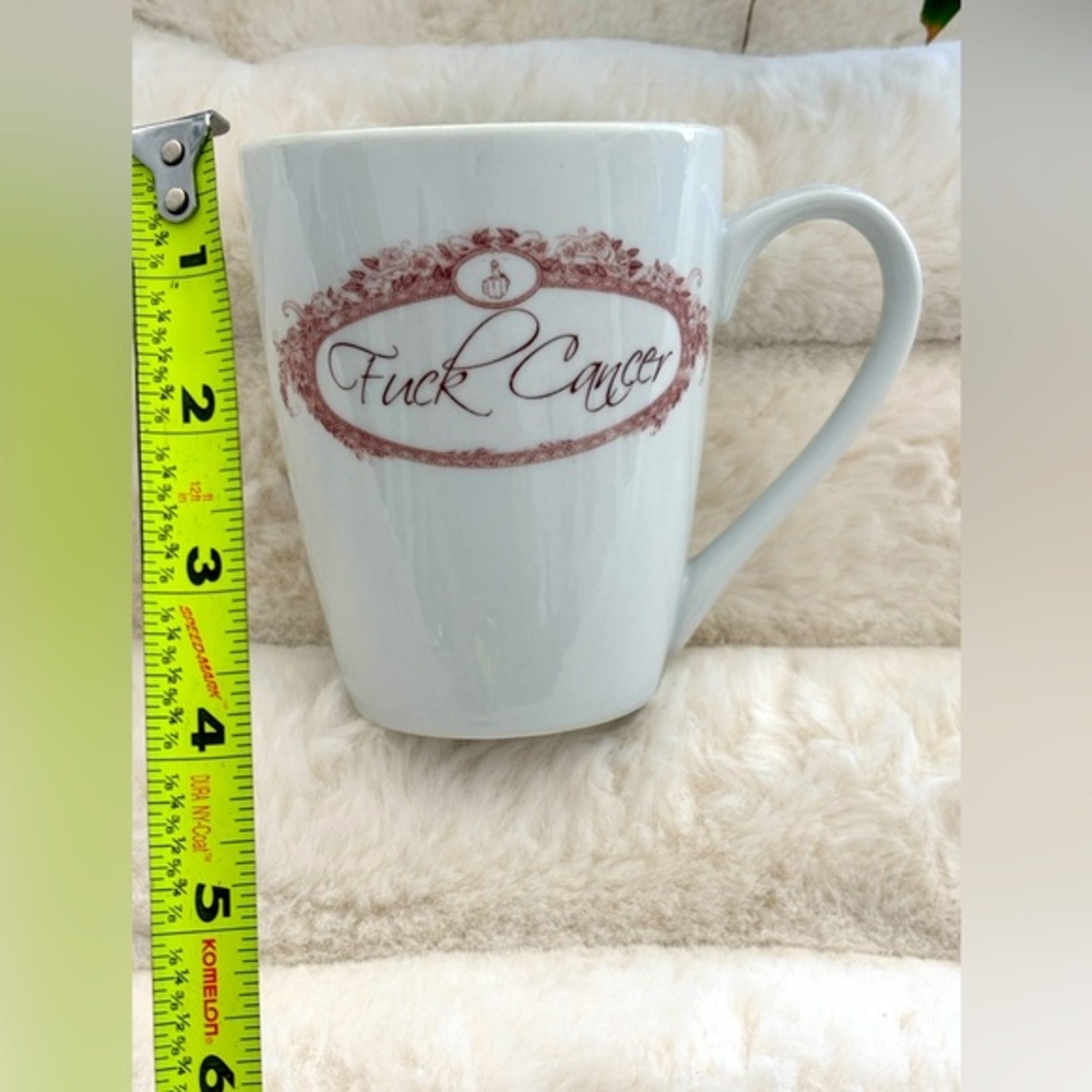 Denmark White Porcelain Coffee Cup F@ck Cancer